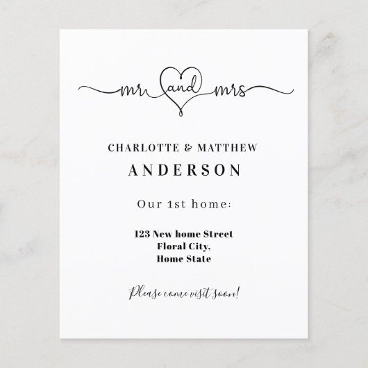 Nieuwe woning gewoon getrouwd adres bewegende aank flyer (Voorkant)