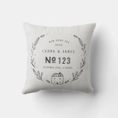 Nieuwe woning handgetekende bloemen kussen (Achterkant)