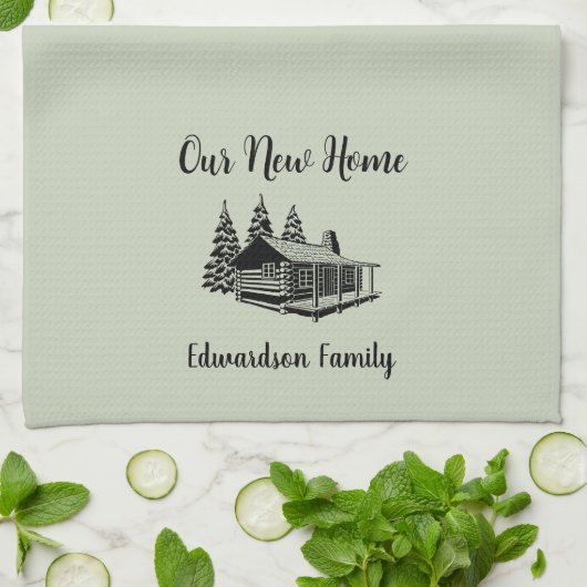 Nieuwe woning verhuizen naar nieuwe familienaam theedoek (Gevouwen)