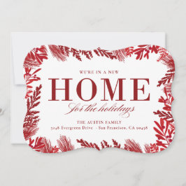 Nieuwe woning voor de feestdagen met bewegende aan feestdagenkaart