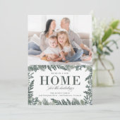 Nieuwe woning voor de feestdagen met bewegende aan feestdagenkaart (Staand voorkant)