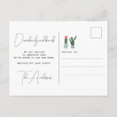 Nieuwe wortels geplant Adres Cactus Aquarel Verhui Aankondigingskaart (Achterkant)