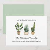 Nieuwe wortels geplant Onze familie is verhuisd Aankondiging (Voorkant / Achterkant)