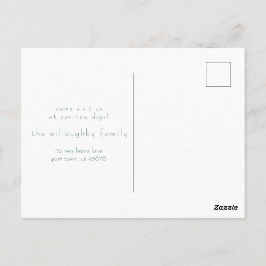 Nieuwe wortels neerzetten Bewegende aankondiging w Briefkaart (Achterkant)