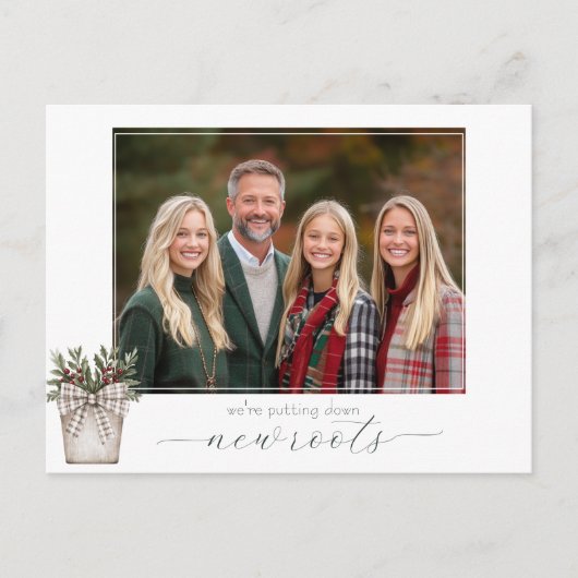 Nieuwe wortels neerzetten Bewegende aankondiging w Briefkaart (Voorkant)