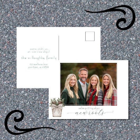 Nieuwe wortels neerzetten Bewegende aankondiging w Briefkaart