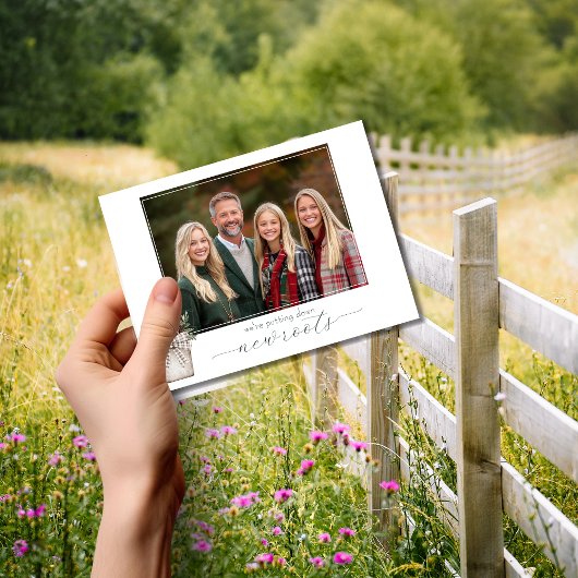 Nieuwe wortels neerzetten Bewegende aankondiging w Briefkaart