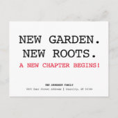 Nieuwe wortels pakken eenvoudige minimalistische b aankondigingskaart (Voorkant)