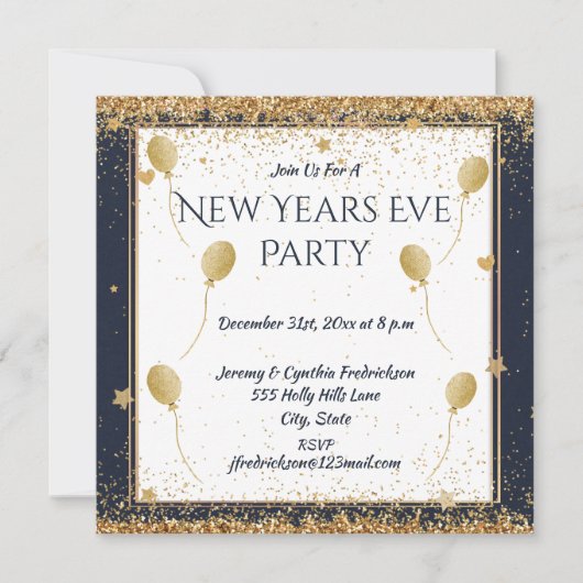 Nieuwe Years Eve Party, Golden Balloons (Voorkant)