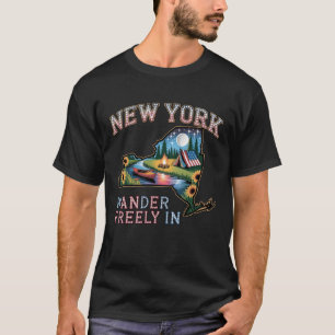 Nieuwe York Camping Avontuur Wandel Vrij Natuur T-shirt
