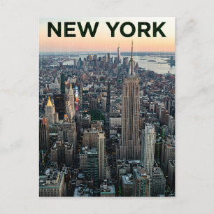 Nieuwe York City digitale regeneffect Skyline Kuns Briefkaart