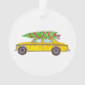 Nieuwe York Gele Taxi Cabine Kerstboom Ornament (voorkant)