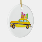 Nieuwe York Gele Taxi Kerstcadeaus Keramisch Ornament (Rechts)