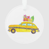 Nieuwe York Gele Taxi Kerstcadeaus Ornament (achterkant)