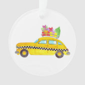 Nieuwe York Gele Taxi Kerstcadeaus Ornament (voorkant)