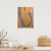 Nieuwe York kaart, Poster (Keuken)
