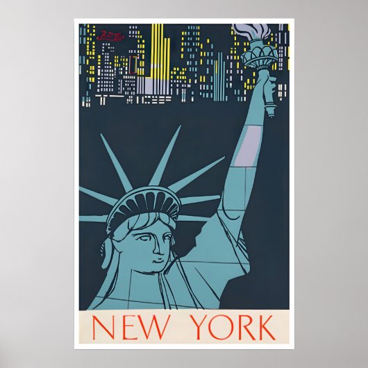 Nieuwe York Kunst NY Reisposter Vintage Print (Voorkant)