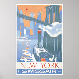 Nieuwe York Kunst Zwitserse Lucht Reisposter Haven Poster