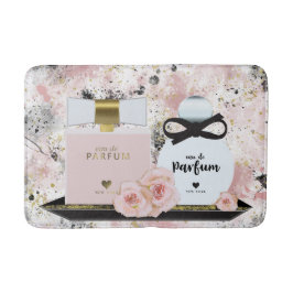 Nieuwe York Parfumflessen Goud & Blush Roze Rozen Badmat