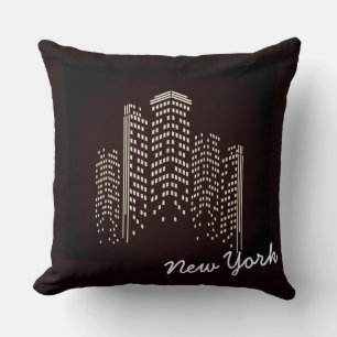 Nieuwe York Silhouet Polyester Kussen