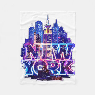 Nieuwe York Silhouet Punk Grunge Vintage Retro Fleece Deken