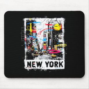 Nieuwe york silhouet punk grunge vintage retro gra muismat