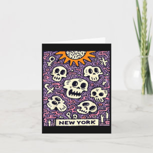 Nieuwe York Silhouet Punk Grunge Vintage Retro Kaart