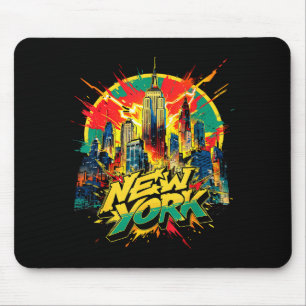 Nieuwe York Silhouet Punk Grunge Vintage Retro Muismat