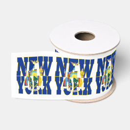 Nieuwe York staat vlag typografie ontwerp Grosgrain Lint
