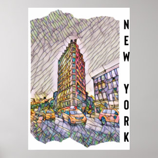 Nieuwe York Stad Esthetische Mozaïek Kunst Poster