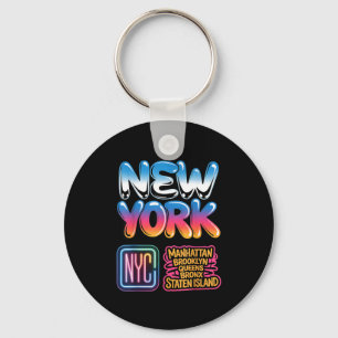 Nieuwe york stad silhouet bronx queens manhattan s sleutelhanger