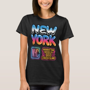 Nieuwe york stad silhouet bronx queens manhattan s t-shirt