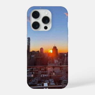 Nieuwe York Stad Silhouet Zonsondergang Dak View K iPhone 15 Pro Case