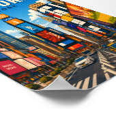 Nieuwe York Stad Times Square Levendig Straatbeeld Poster (Hoek)