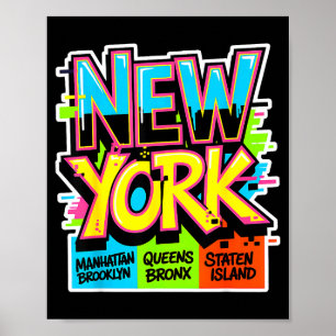 Nieuwe york stadssilhouet bronx queens manhattan s poster