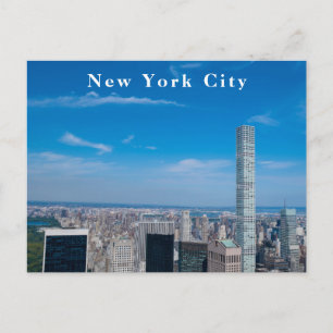 Nieuwe York Stadssilhouet en Central Park Luchtfot Feestdagenkaart