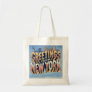 Nieuwe York Standbeeld van Vrijheid Postkaart Kuns Tote Bag
