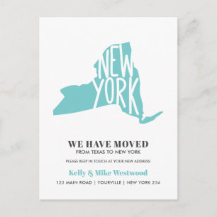 NIEUWE YORK STATE We hebben Nieuw adres Nieuw star Briefkaart
