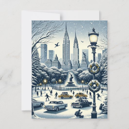 Nieuwe York Vakantie Elegantie - Aanpasbare Kerst Kaart (Voorkant)