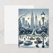 Nieuwe York Vakantie Elegantie - Aanpasbare Kerst Kaart (Voorkant / Achterkant)