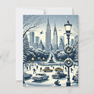 Nieuwe York Vakantie Elegantie - Aanpasbare Kerst Kaart