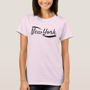 Nieuwe York Varsity Script T-shirt - Bleekroze Ret