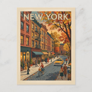 Nieuwe York Vintage reis Straatscène Briefkaart