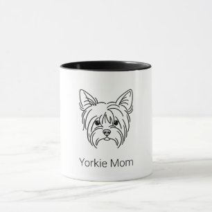 Nieuwe Yorkie Gezichtslijn Kunst Koffiemok Geper Mok