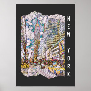 Nieuwe Yorkse Esthetische Mozaïek Kunst Poster