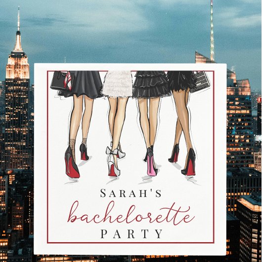 Nieuwe Yorkse Illustraties van Bachelorette Mode Servet