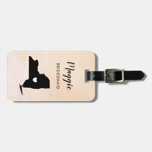 Nieuwe Yorkse kaart bagagesticker, huwelijksfeest Bagagelabel (Voorkant horizontaal)