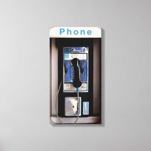 Nieuwe Yorkse Openbare Betaaltelefoon, Retro Telef Canvas Afdruk (Voorkant)
