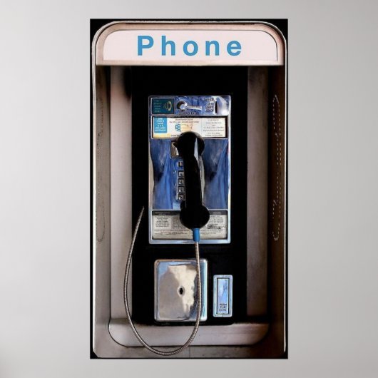 Nieuwe Yorkse Openbare Betaaltelefoon, Retro Telef Poster (Voorkant)