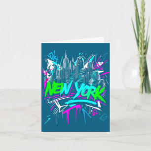 Nieuwe Yorkse Silhouet Punk Grunge Illustratie Kaart